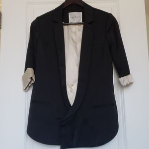 Black silk blazer - tuxedo style